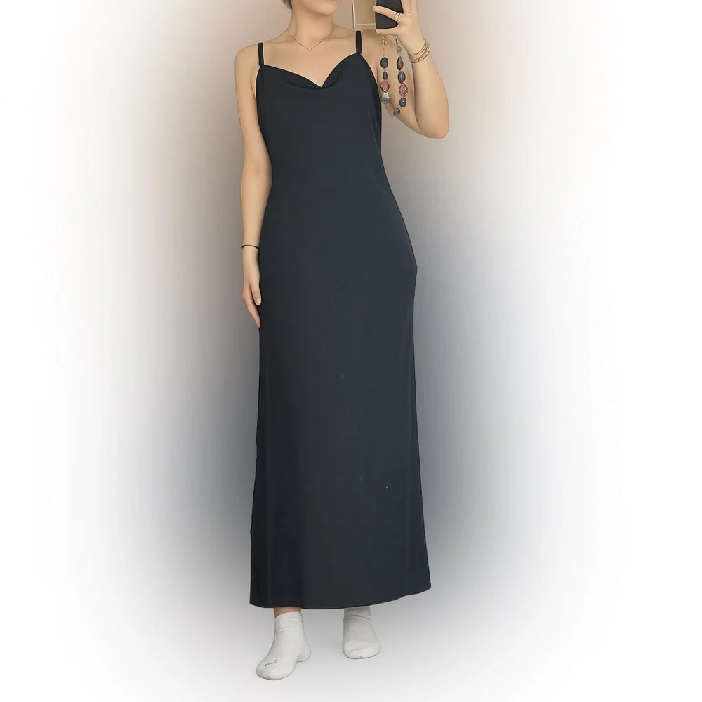 NWT Abercrombie Sleeveless Black Maxi Dress - Classic Cowl Neck- size medium